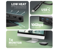 AXAGON HMC-UFO Wieloportowy hub USB 9in1, 10Gbps, 2x USB-A, HDMI 4K/60Hz, M.2 NVMe/SATA, audio, PD 100W, SD/microSD, GLAN, 65cm USB-C kabel - 1485462 - zdjęcie 3